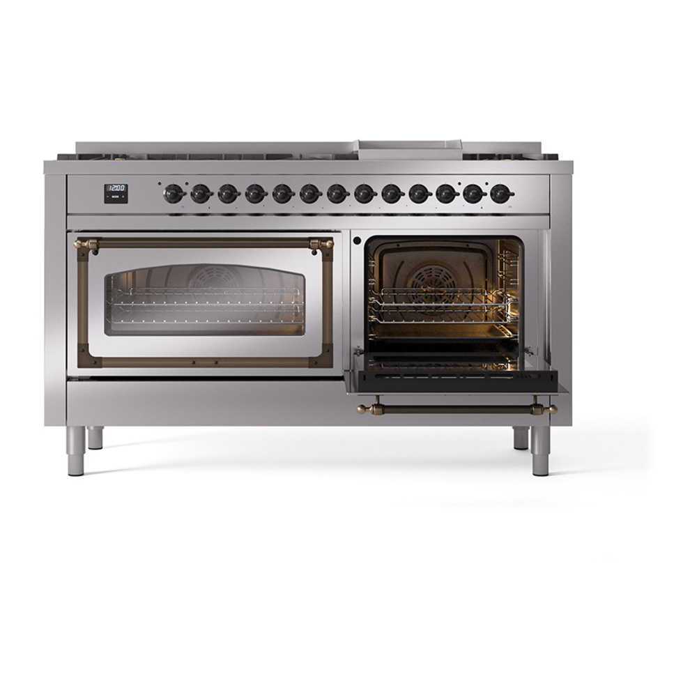 ILVE_UN60FNMPSSBLP_Nostalgie_II_60"_Dual_Fuel_Range_side_oven_door_opened