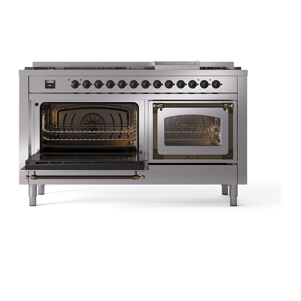 ILVE_UN60FNMPSSB_Nostalgie_II_60"_Dual_Fuel_Range_main_oven_door_opened
