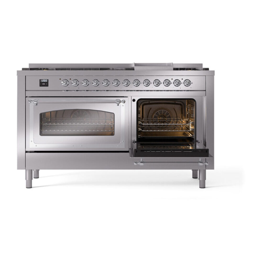 ILVE_UN60FNMPSSCLP_Nostalgie_II_60"_Dual_Fuel_Range_side_oven_door_opened