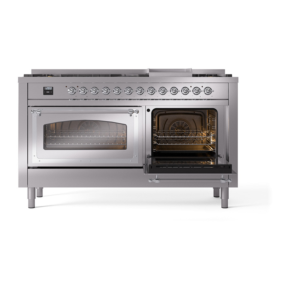 ILVE_UN60FNMPSSC_Nostalgie_II_60"_Dual_Fuel_Range_side_oven_door_opened