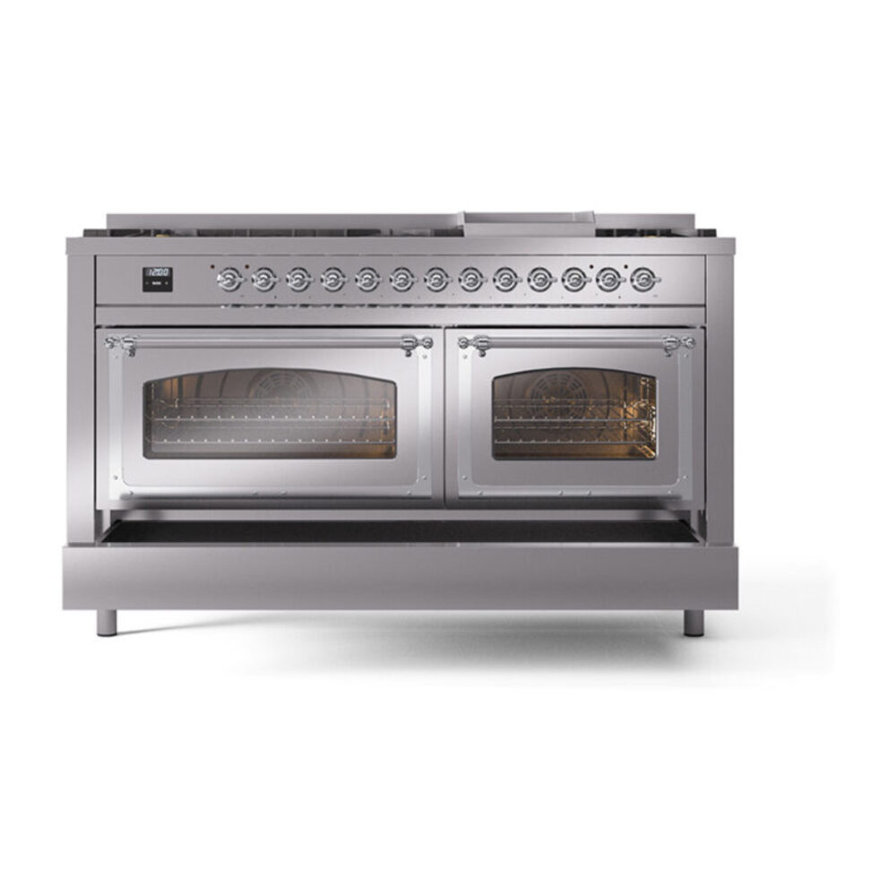 ILVE_UN60FNMPSSC_Nostalgie_II_60"_Dual_Fuel_Range_drawer_opened