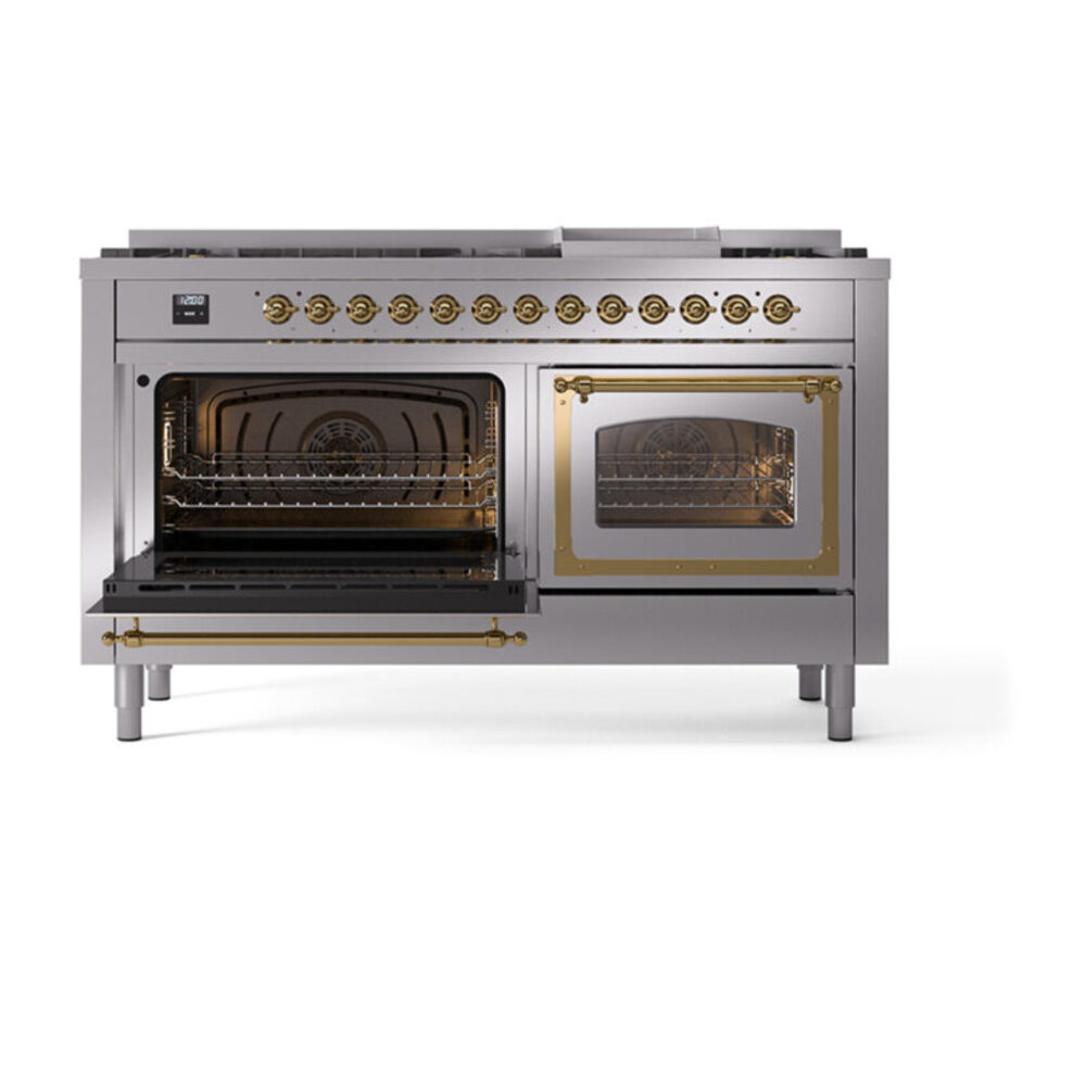 ILVE_UN60FNMPSSGLP_Nostalgie_II_60"_Dual_Fuel_Range_main_oven_door_opened