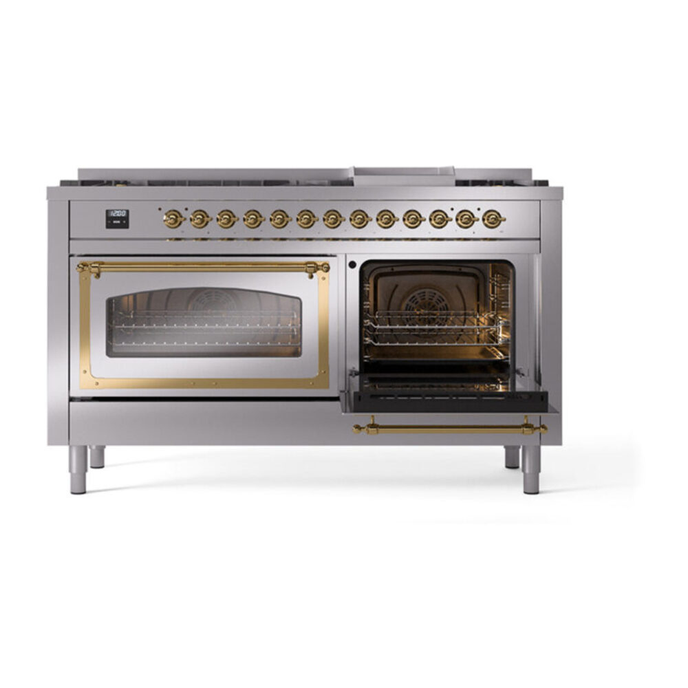ILVE_UN60FNMPSSGLP_Nostalgie_II_60"_Dual_Fuel_Range_side_oven_door_opened