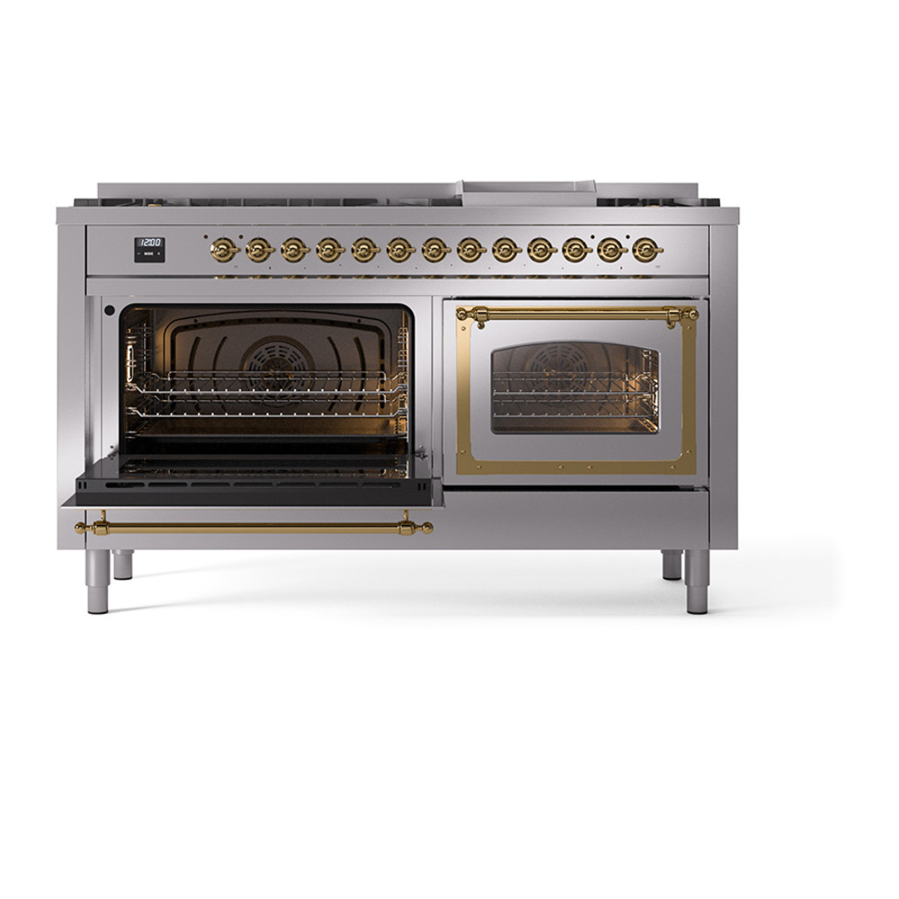 ILVE_UN60FNMPSSG_Nostalgie_II_60"_Dual_Fuel_Range_main_oven_door_opened