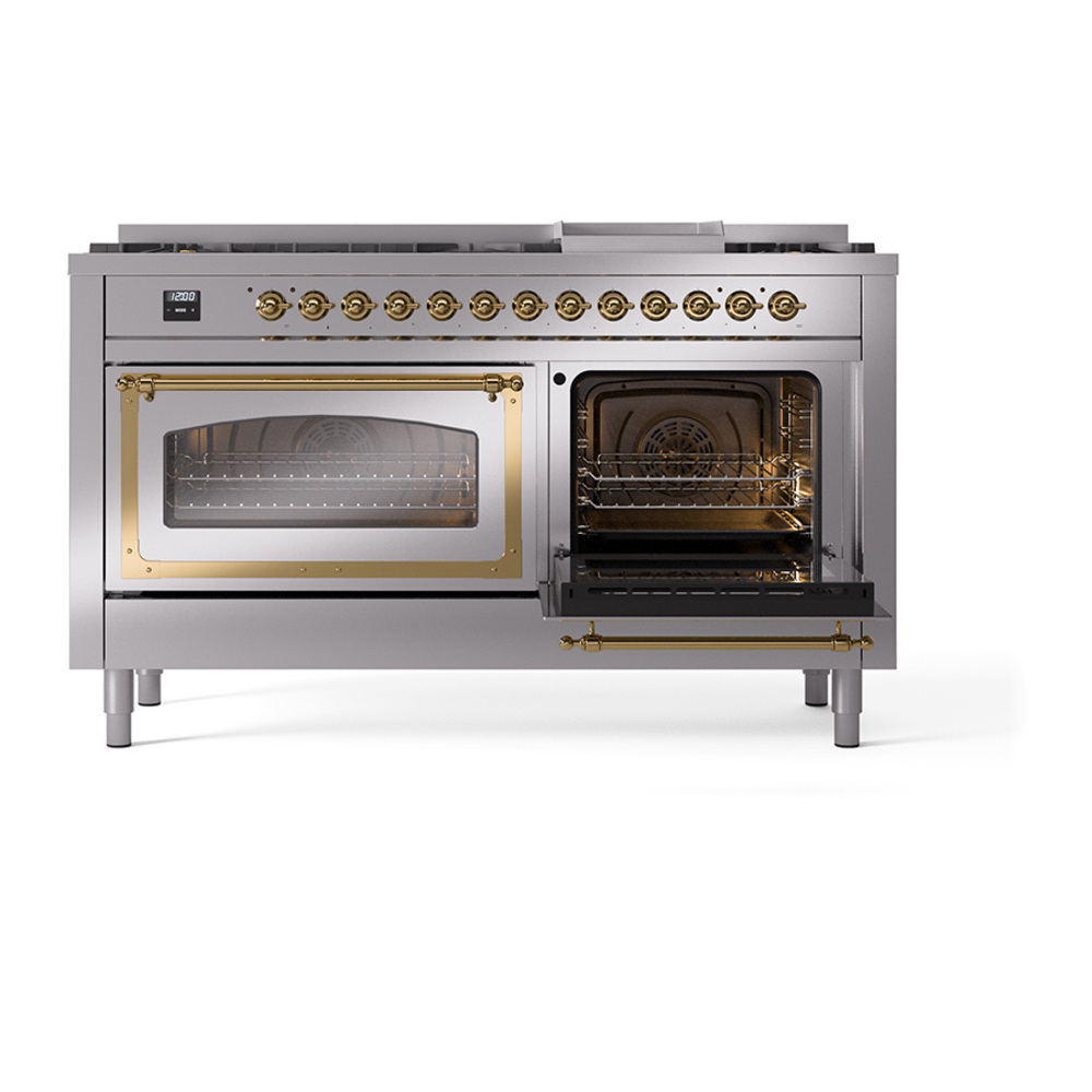ILVE_UN60FNMPSSG_Nostalgie_II_60"_Dual_Fuel_Range_side_oven_door_opened