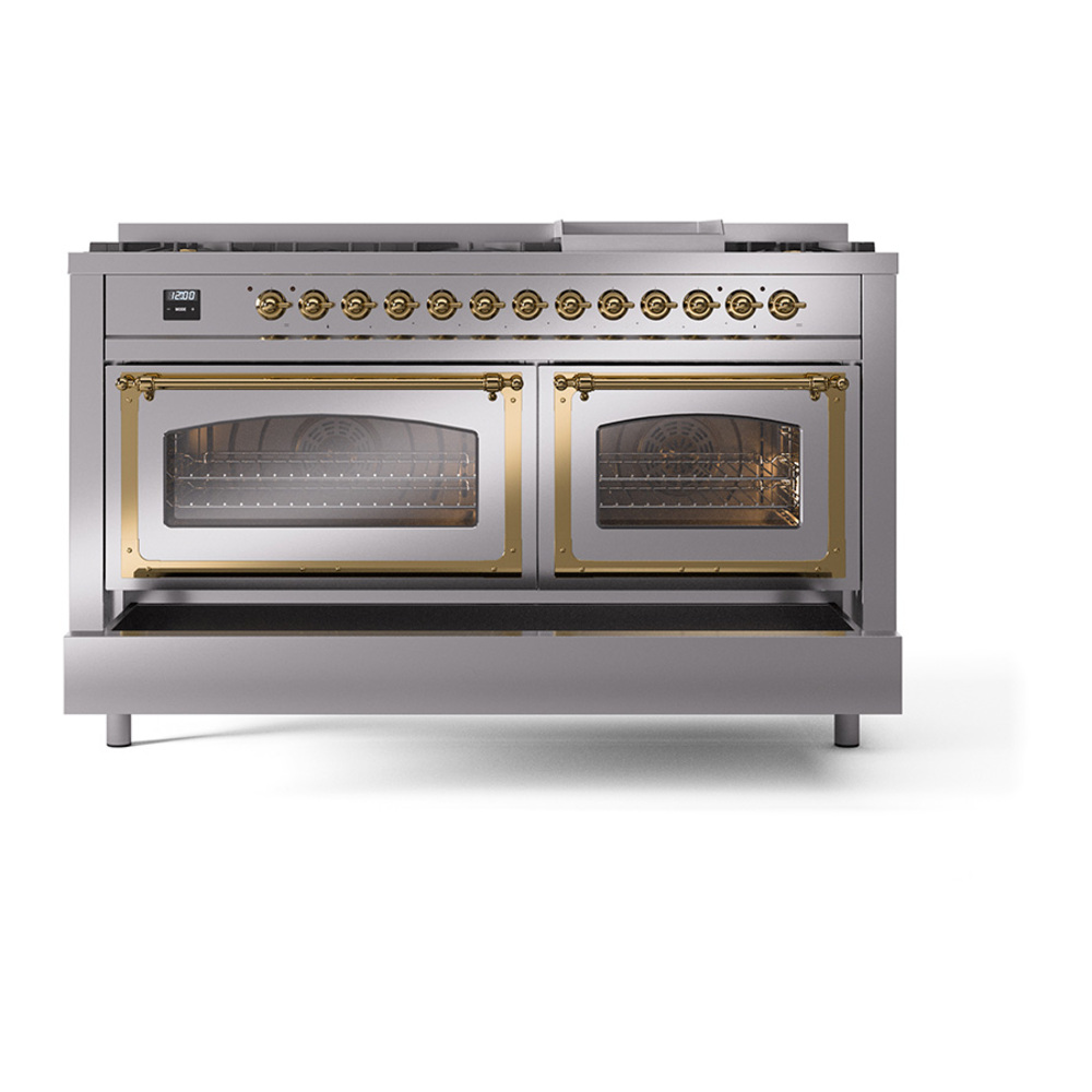 ILVE_UN60FNMPSSG_Nostalgie_II_60"_Dual_Fuel_Range_drawer_opened