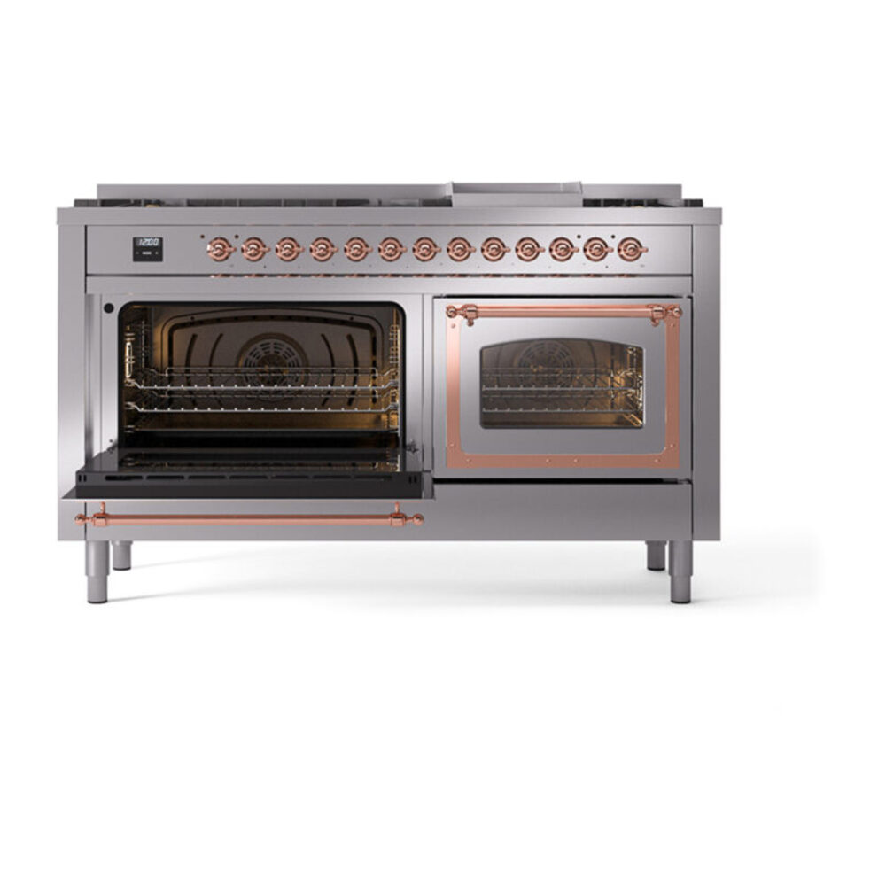 ILVE_UN60FNMPSSP_Nostalgie_II_60"_Dual_Fuel_Range_main_oven_door_opened