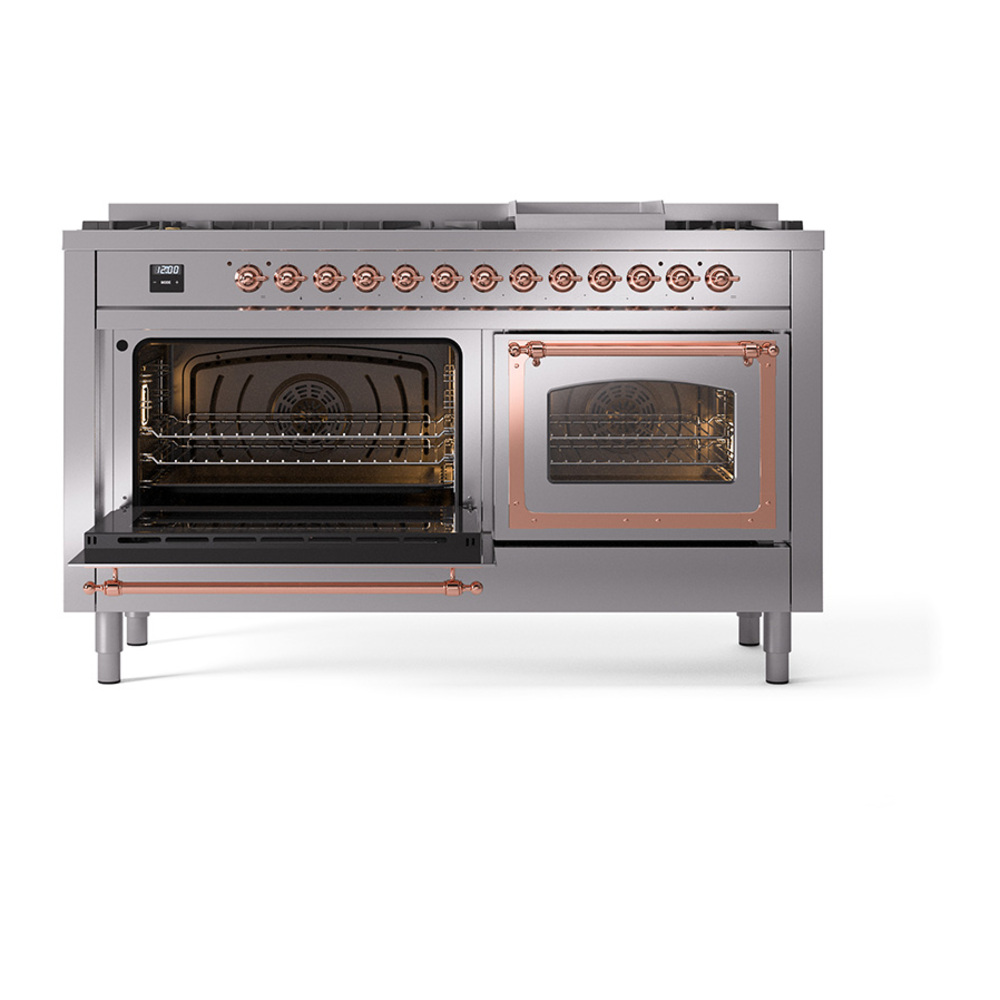 ILVE_UN60FNMPSSP_Nostalgie_II_60"_Dual_Fuel_Range_main_oven_door_opened