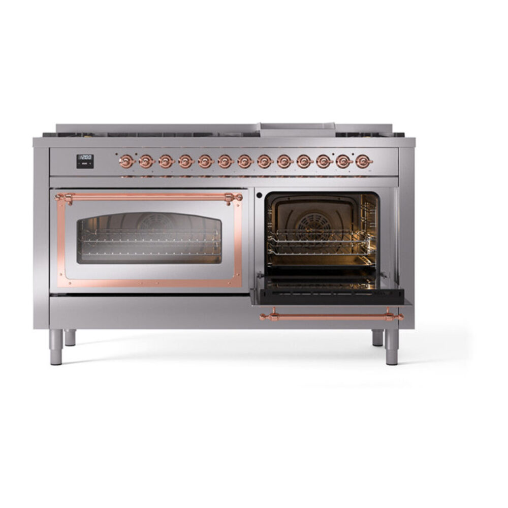 ILVE_UN60FNMPSSP_Nostalgie_II_60"_Dual_Fuel_Range_side_oven_door_opened
