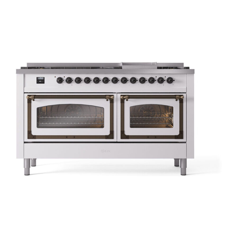 ILVE_UN60FNMPWHBLP_Nostalgie_II_60"_Dual_Fuel_Range_front_view