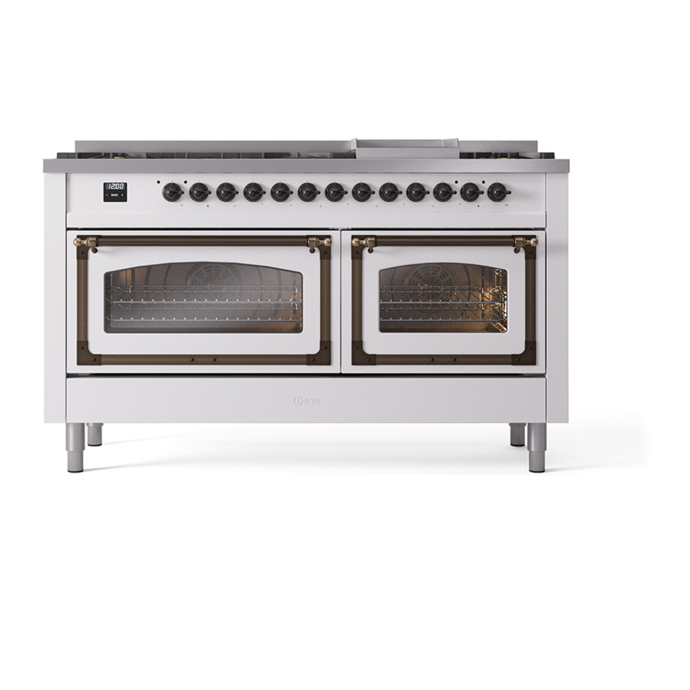 ILVE_UN60FNMPWHBLP_Nostalgie_II_60"_Dual_Fuel_Range_front_view