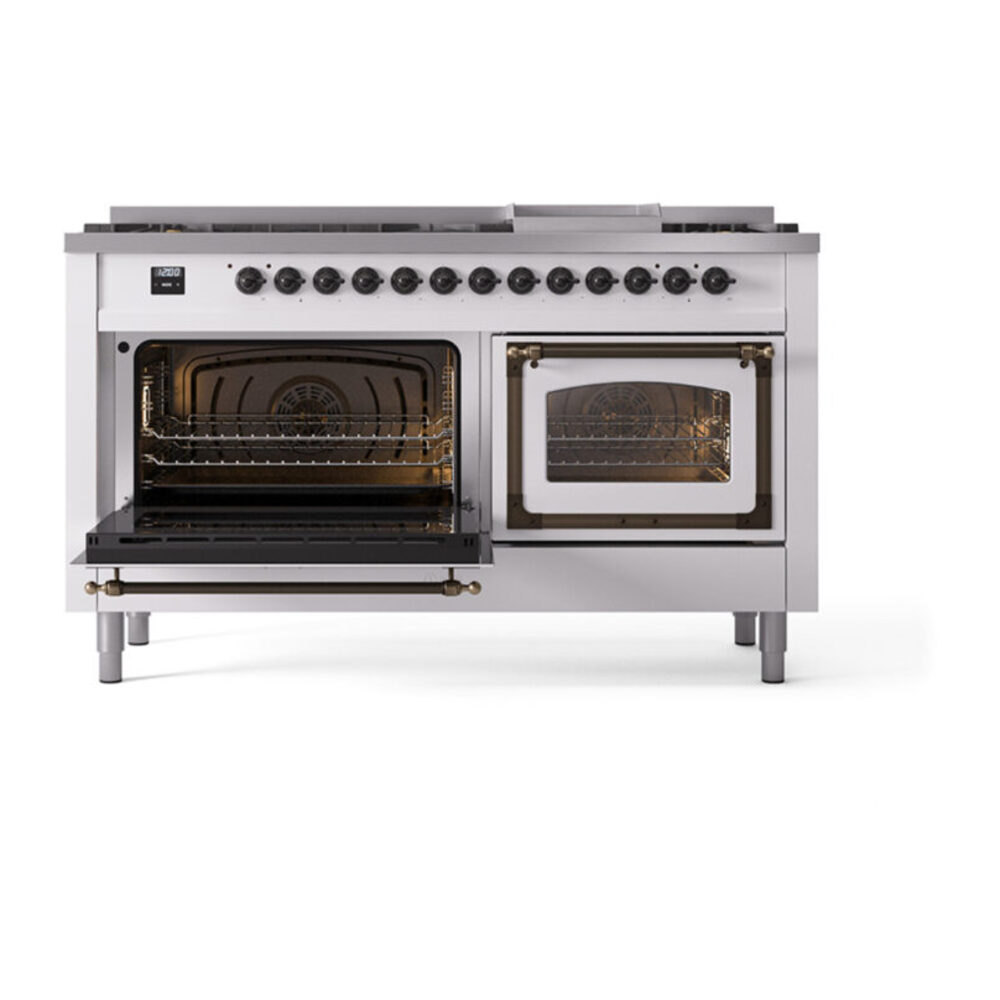 ILVE_UN60FNMPWHBLP_Nostalgie_II_60"_Dual_Fuel_Range_main_oven_door_opened