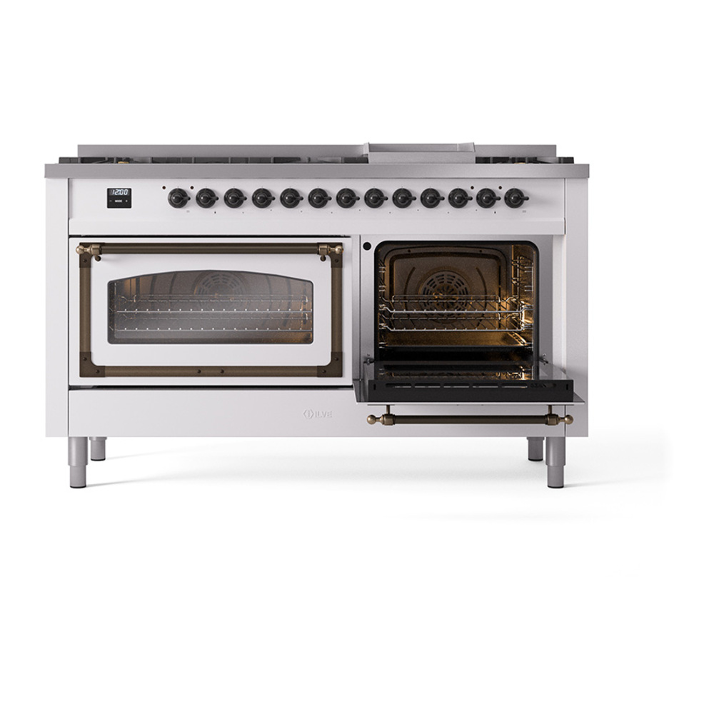 ILVE_UN60FNMPWHBLP_Nostalgie_II_60"_Dual_Fuel_Range_side_oven_door_opened