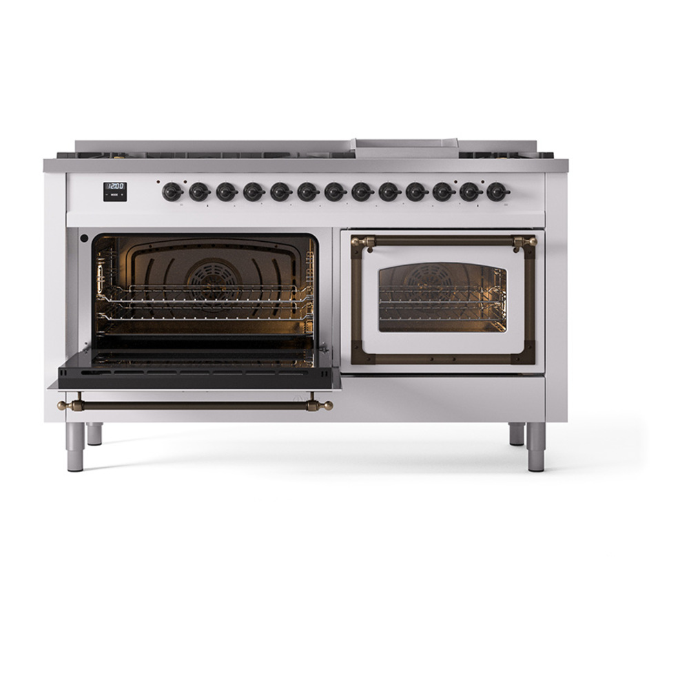 ILVE_UN60FNMPWHB_Nostalgie_II_60"_Dual_Fuel_Range_main_oven_door_opened