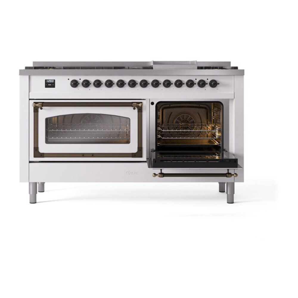 ILVE_UN60FNMPWHB_Nostalgie_II_60"_Dual_Fuel_Range_side_oven_door_opened