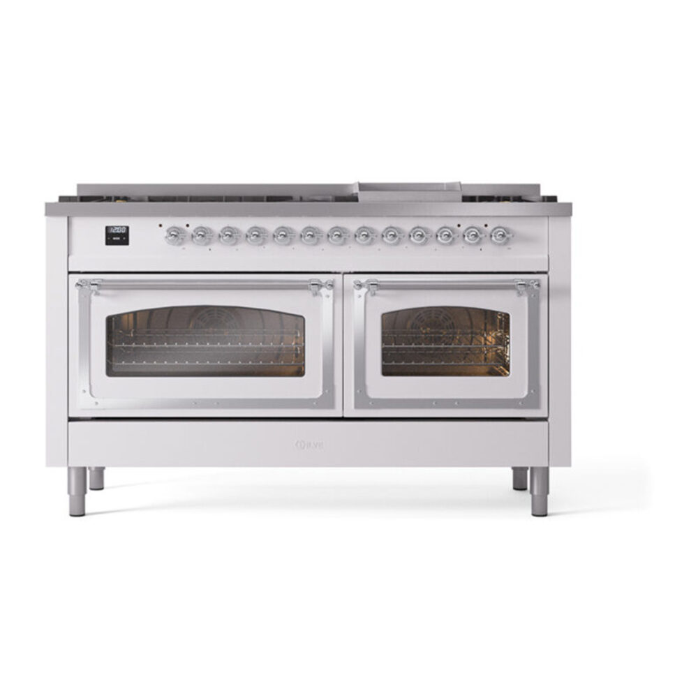 ILVE_UN60FNMPWHC_Nostalgie_II_60"_Dual_Fuel_Range_front_view