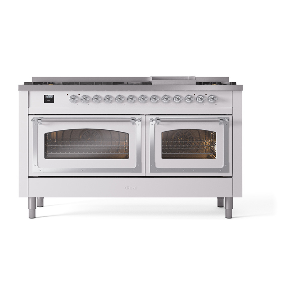 ILVE_UN60FNMPWHC_Nostalgie_II_60"_Dual_Fuel_Range_front_view