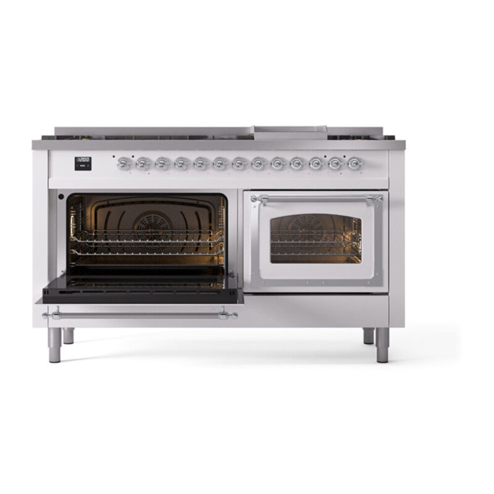 ILVE_UN60FNMPWHC_Nostalgie_II_60"_Dual_Fuel_Range_main_oven_door_opened