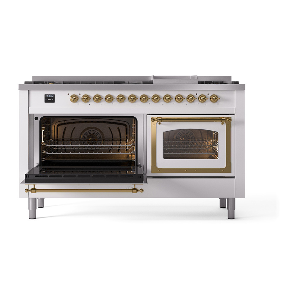 ILVE_UN60FNMPWHGLP_Nostalgie_II_60"_Dual_Fuel_Range_main_oven_door_opened