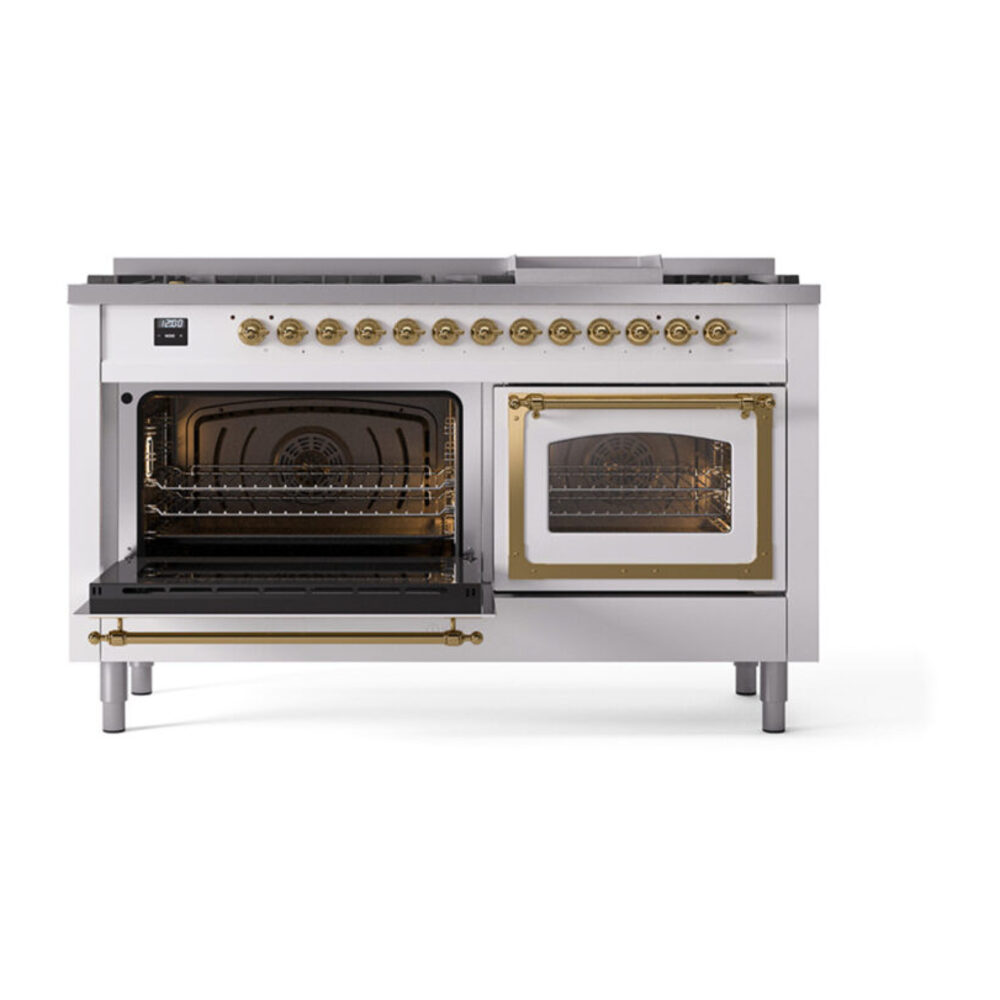 ILVE_UN60FNMPWHG_Nostalgie_II_60"_Dual_Fuel_Range_main_oven_door_opened