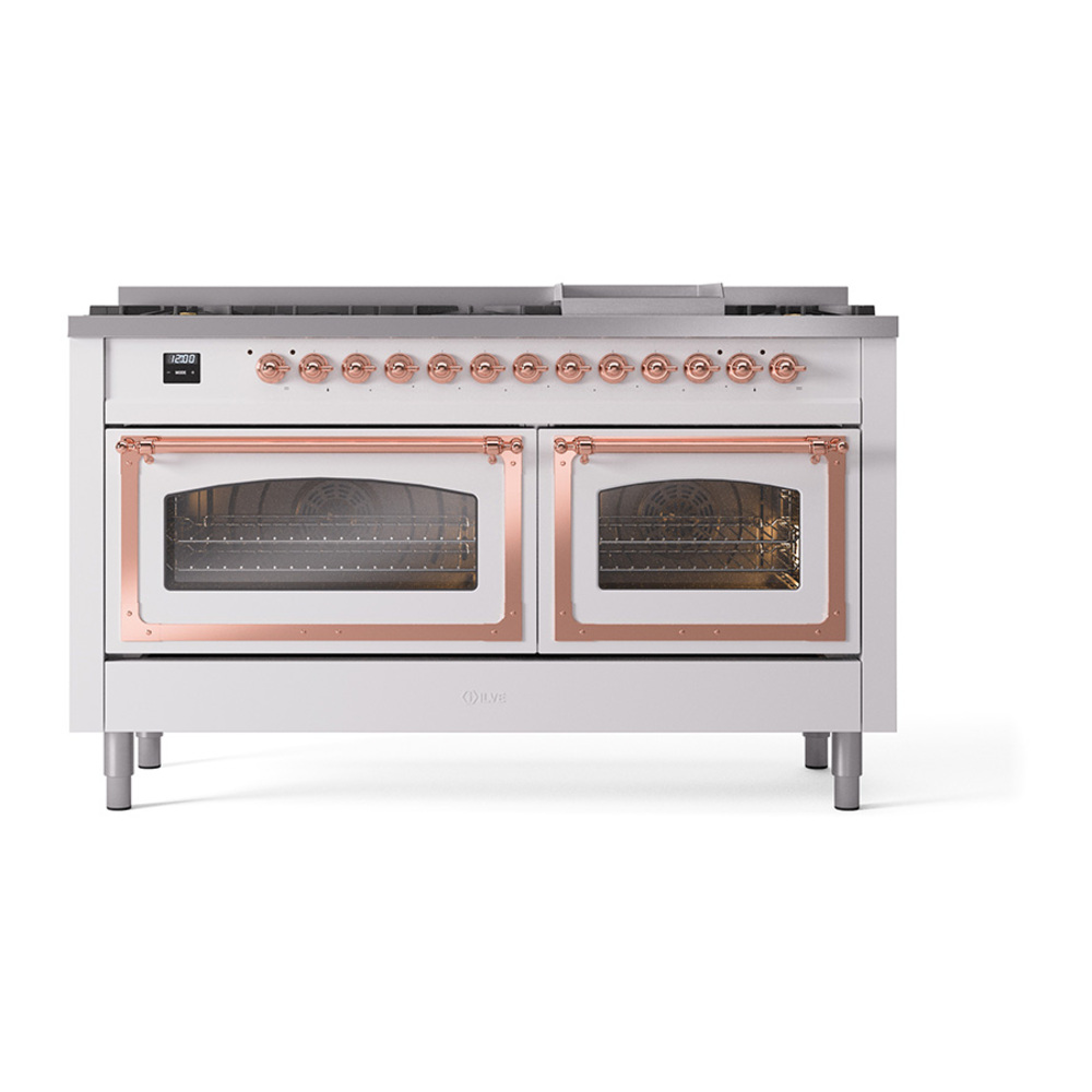 ILVE_UN60FNMPWHPLP_Nostalgie_II_60"_Dual_Fuel_Range_front_view