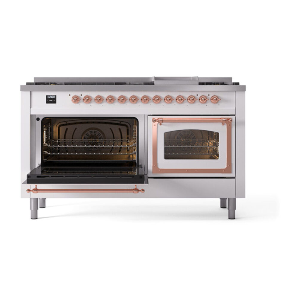 ILVE_UN60FNMPWHPLP_Nostalgie_II_60"_Dual_Fuel_Range_main_oven_door_opened