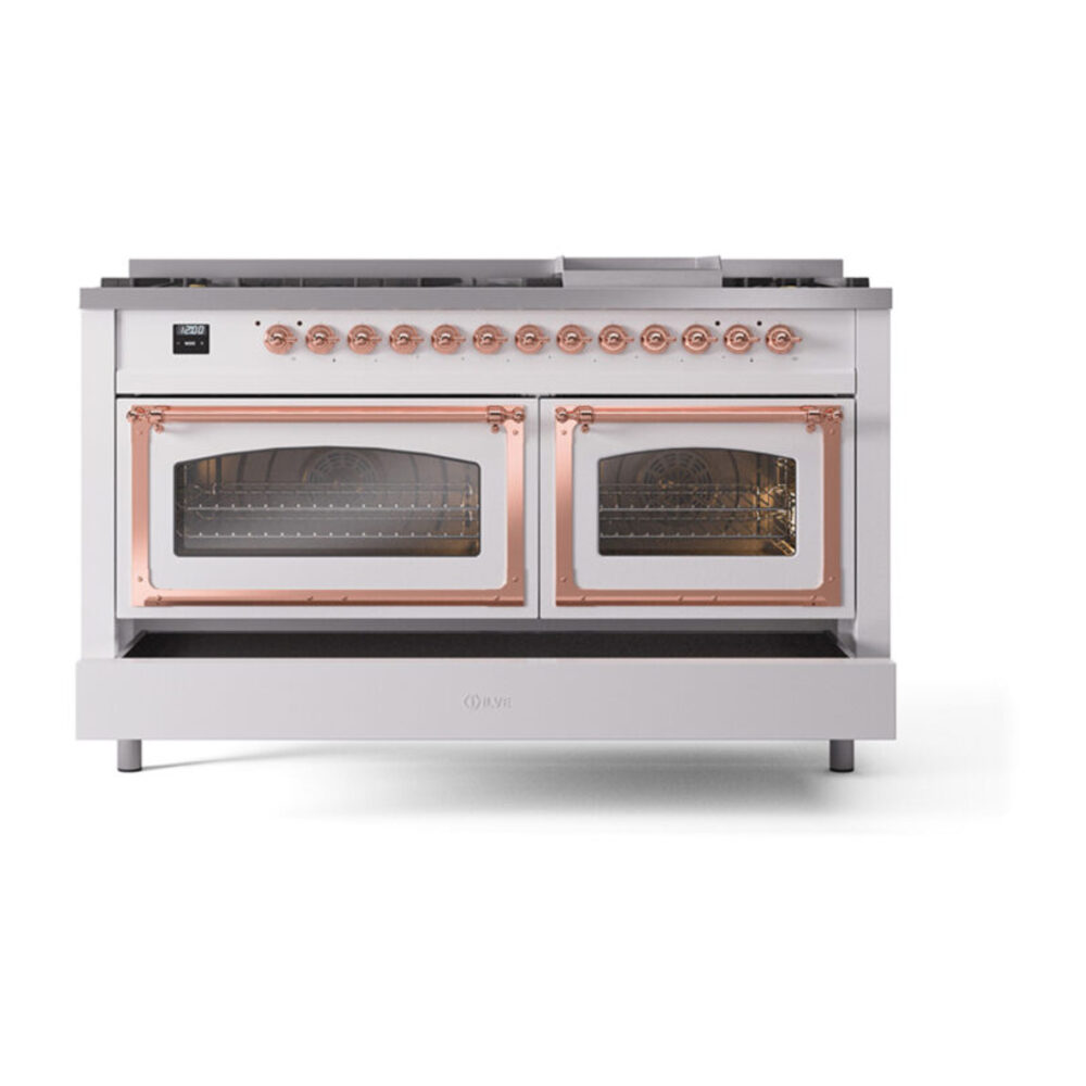 ILVE_UN60FNMPWHP_Nostalgie_II_60"_Dual_Fuel_Range_drawer_opened