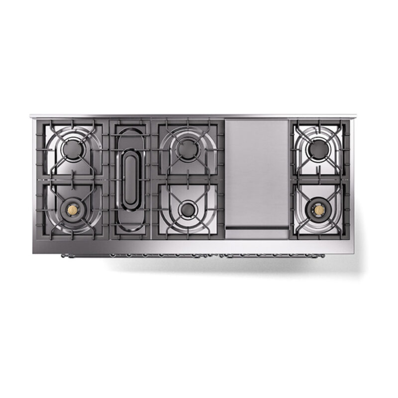 ILVE_UN60FQNMPWHCLP_Nostalgie_II_60"_Dual_Fuel_Range_top_view