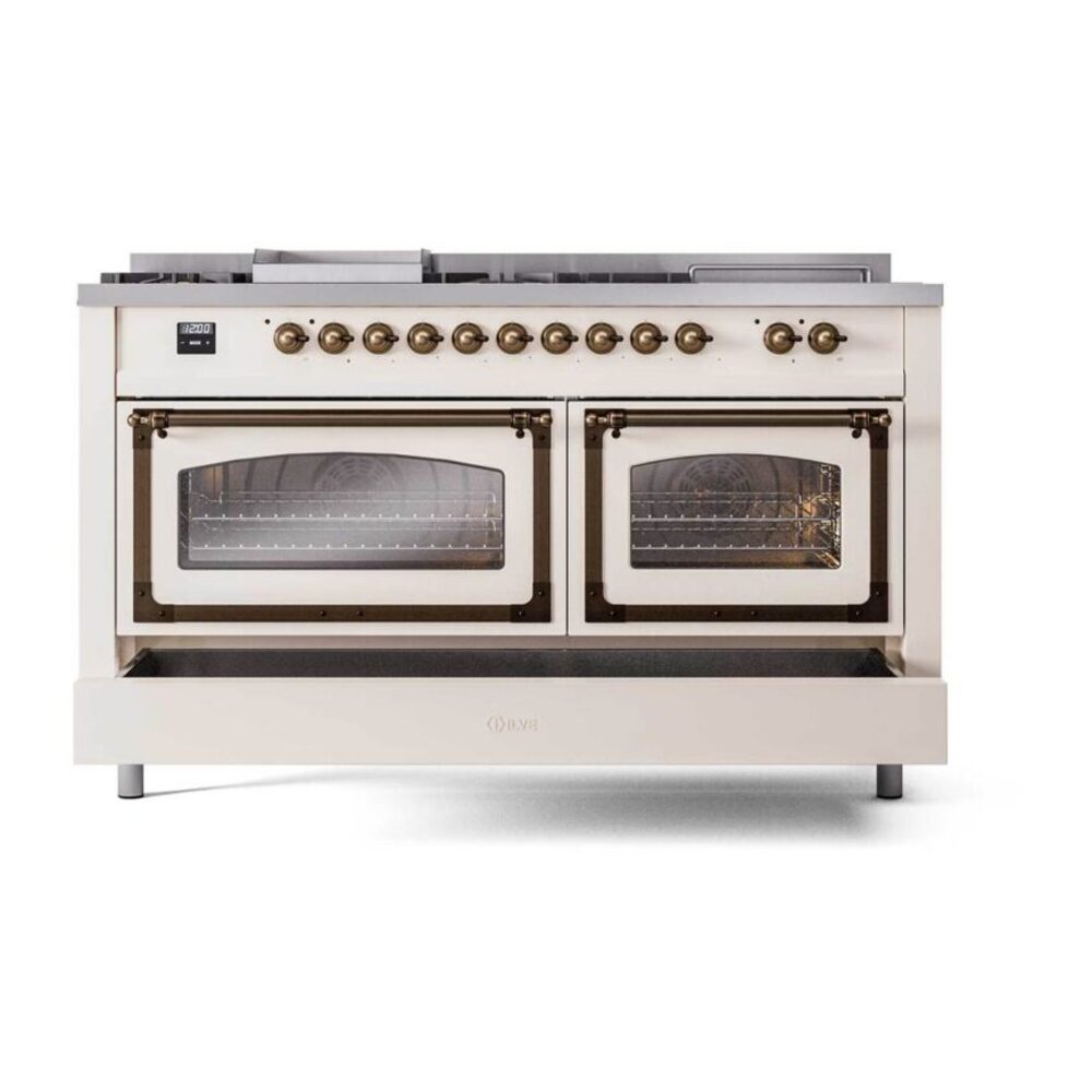 ILVE_UN60FSNMPAWBLP_Nostalgie_II_60"_Dual_Fuel_Range_drawer_opened