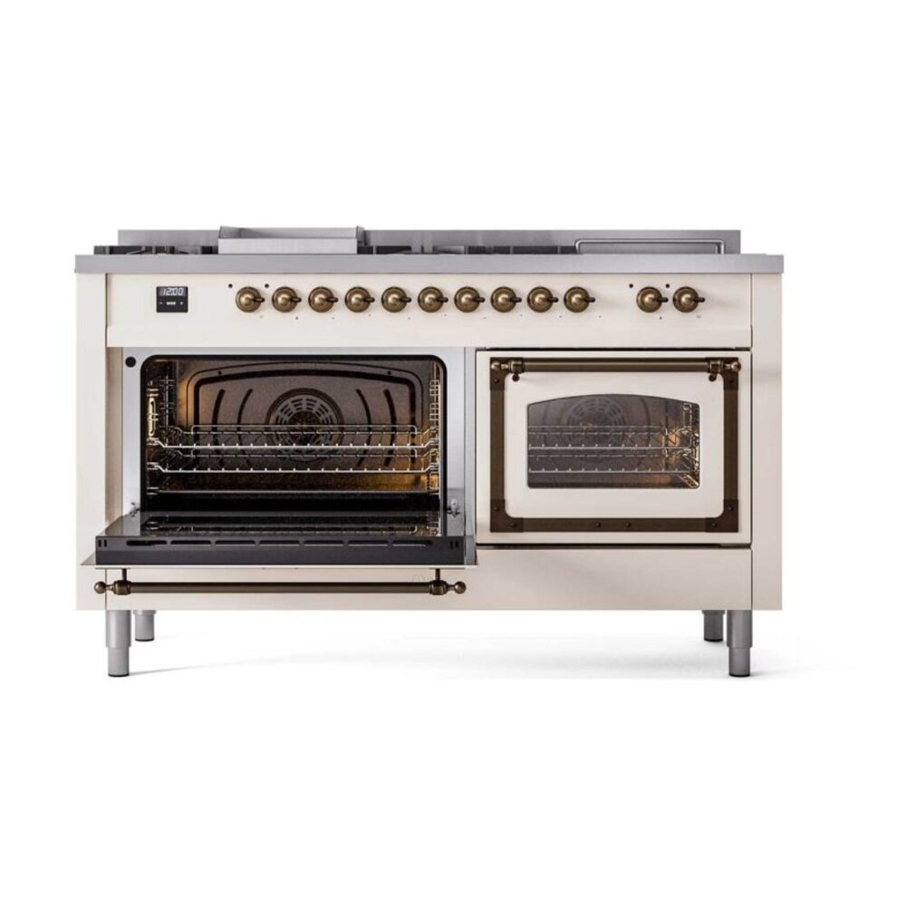 ILVE_UN60FSNMPAWB_Nostalgie_II_60"_Dual_Fuel_Range_main_oven_door_opened