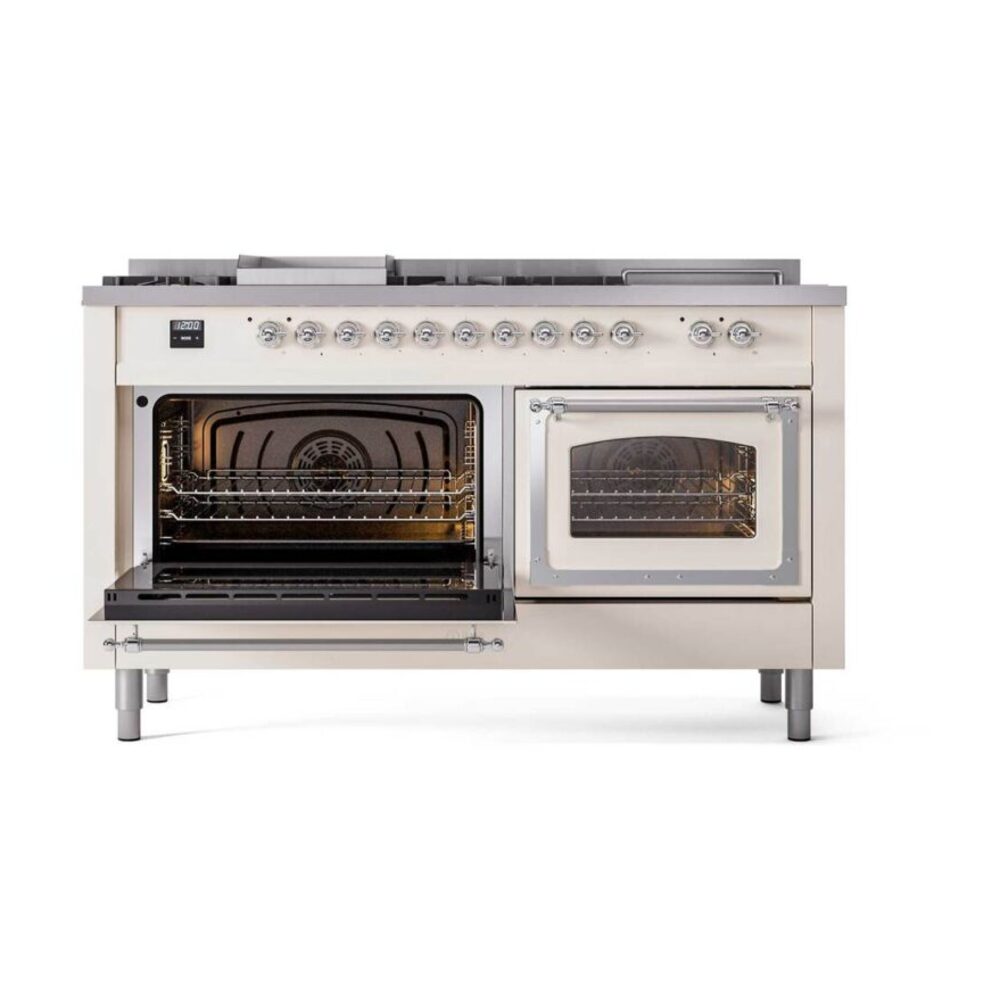 ILVE_UN60FSNMPAWC_Nostalgie_II_60"_Dual_Fuel_Range_main_oven_door_opened