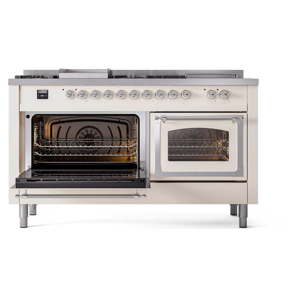 ILVE_UN60FSNMPAWC_Nostalgie_II_60"_Dual_Fuel_Range_main_oven_door_opened