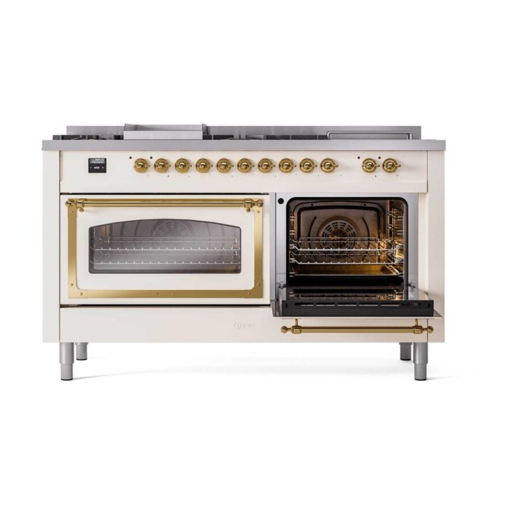 ILVE_UN60FSNMPAWGLP_Nostalgie_II_60"_Dual_Fuel_Range_side_oven_door_opened
