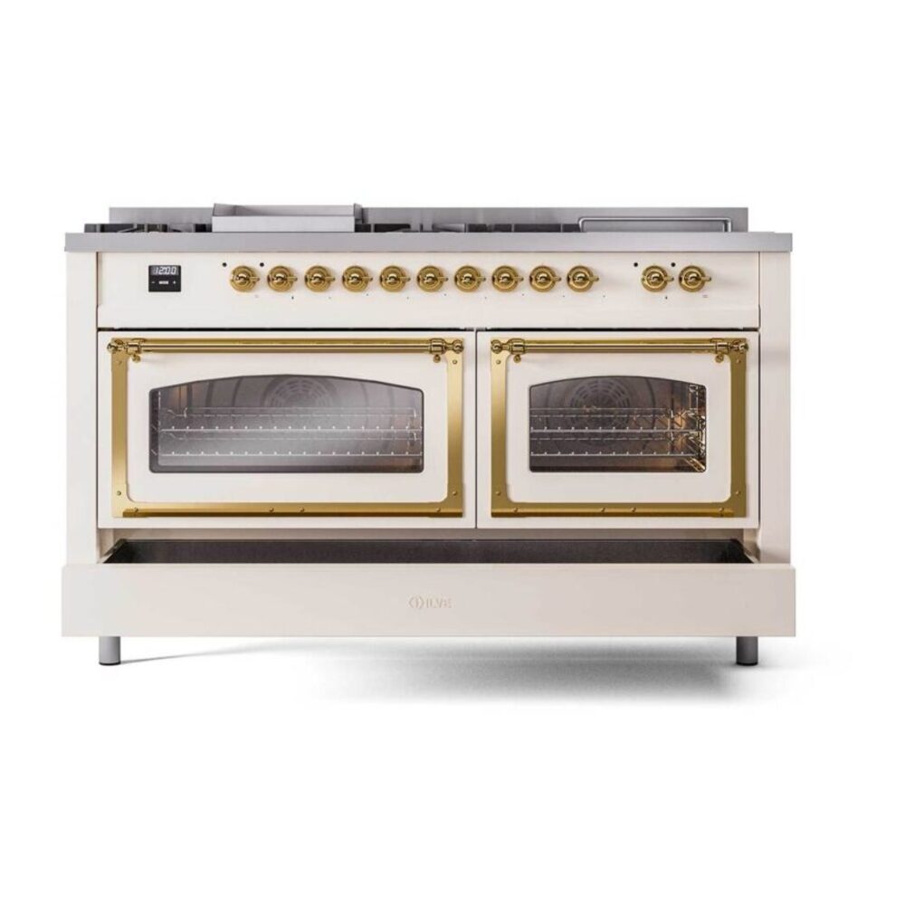 ILVE_UN60FSNMPAWG_Nostalgie_II_60"_Dual_Fuel_Range_drawer_opened