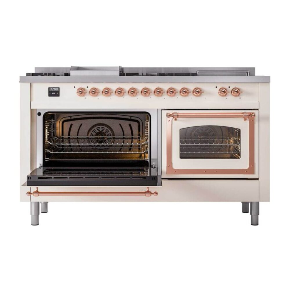 ILVE_UN60FSNMPAWPLP_Nostalgie_II_60"_Dual_Fuel_Range_side_oven_door_opened