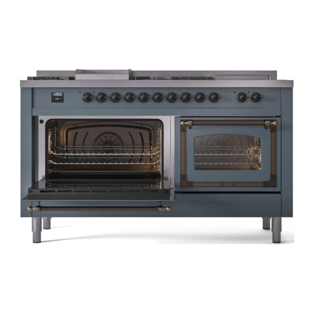 ILVE_UN60FSNMPBGB_Nostalgie_II_60"_Dual_Fuel_Range_main_oven_door_opened