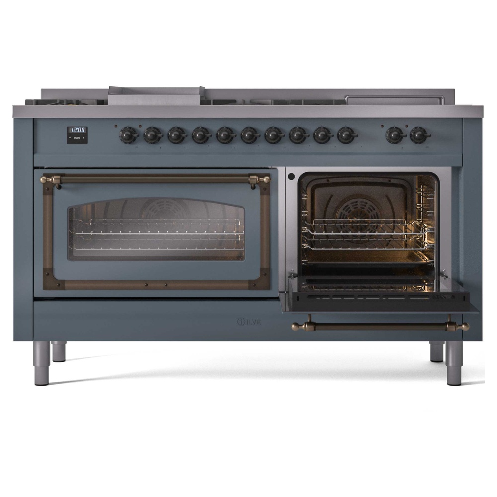 ILVE_UN60FSNMPBGB_Nostalgie_II_60"_Dual_Fuel_Range_side_oven_door_opened