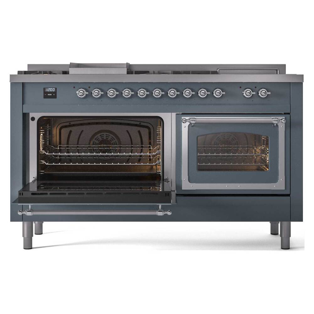 ILVE_UN60FSNMPBGC_Nostalgie_II_60"_Dual_Fuel_Range_main_oven_door_opened