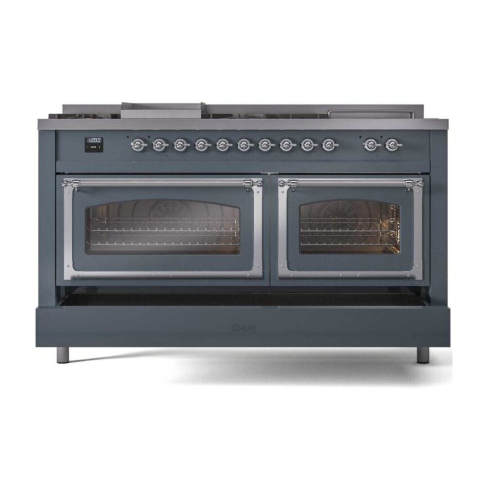 ILVE_UN60FSNMPBGC_Nostalgie_II_60"_Dual_Fuel_Range_drawer_opened