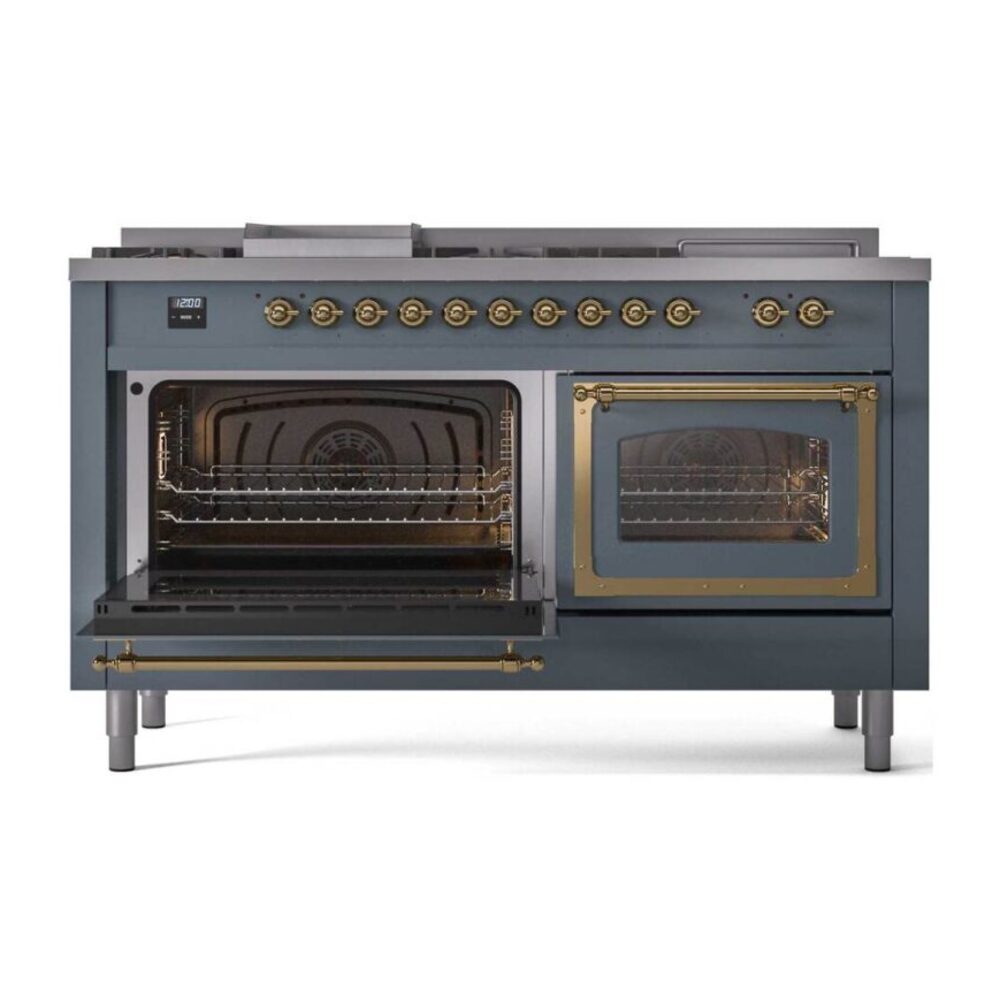 ILVE_UN60FSNMPBGG_Nostalgie_II_60"_Dual_Fuel_Range_main_oven_door_opened