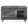 ILVE_UN60FSNMPBGG_Nostalgie_II_60"_Dual_Fuel_Range_side_oven_door_opened