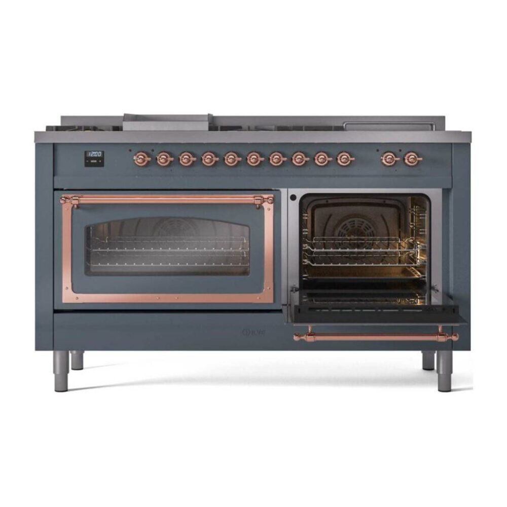 ILVE_UN60FSNMPBGPLP_Nostalgie_II_60"_Dual_Fuel_Range_side_oven_door_opened