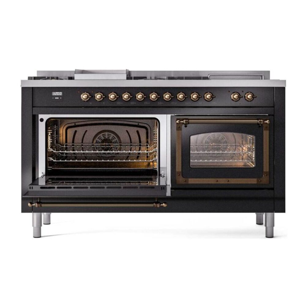 ILVE_UN60FSNMPBKBLP_Nostalgie_II_60"_Dual_Fuel_Range_main_oven_door_opened
