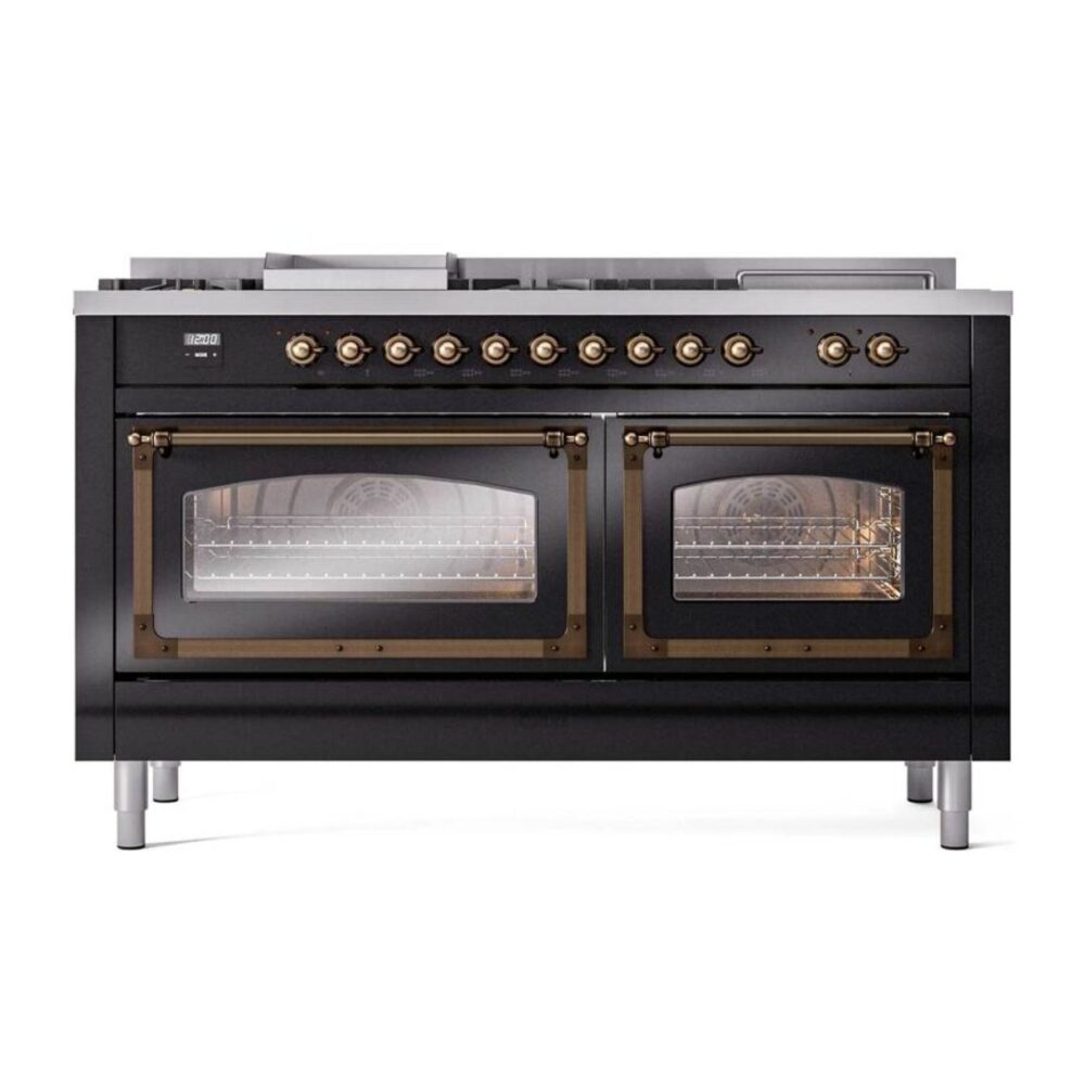 ILVE_UN60FSNMPBKB_Nostalgie_II_60"_Dual_Fuel_Range_front_view