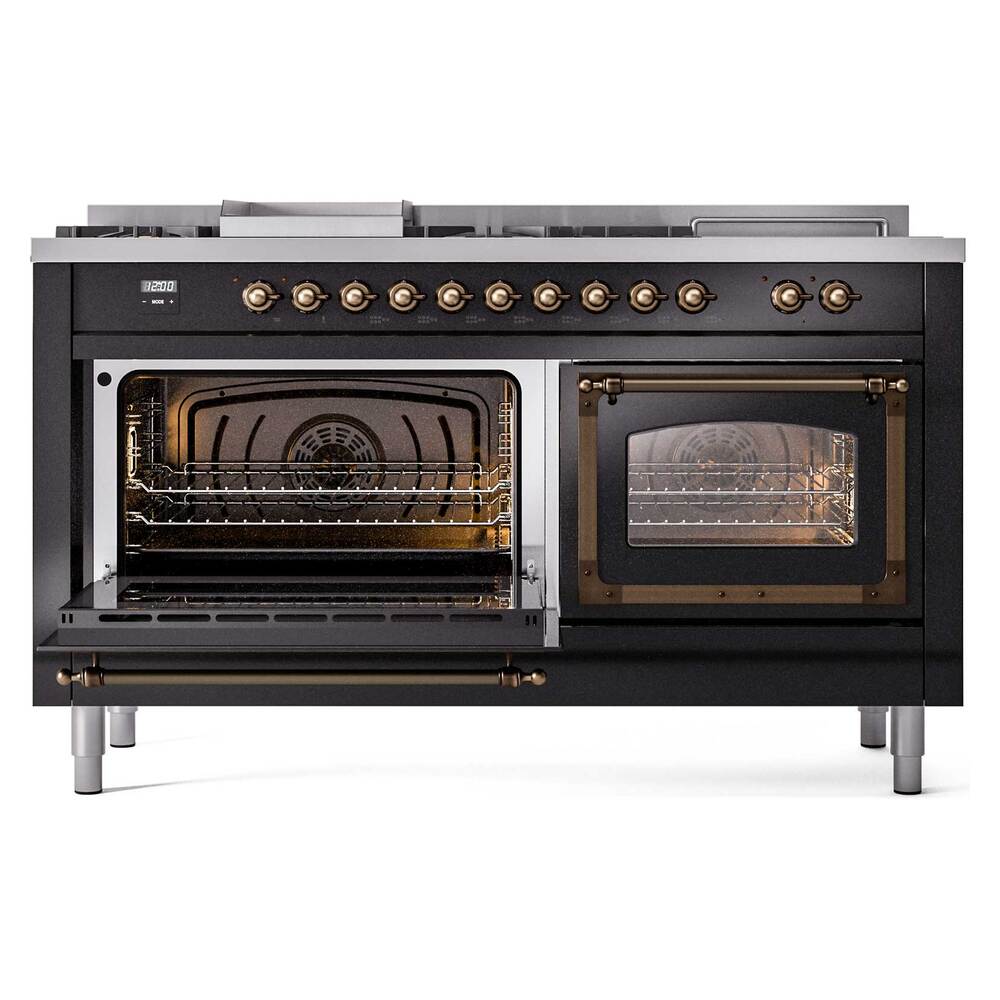 ILVE_UN60FSNMPBKB_Nostalgie_II_60"_Dual_Fuel_Range_main_oven_door_opened