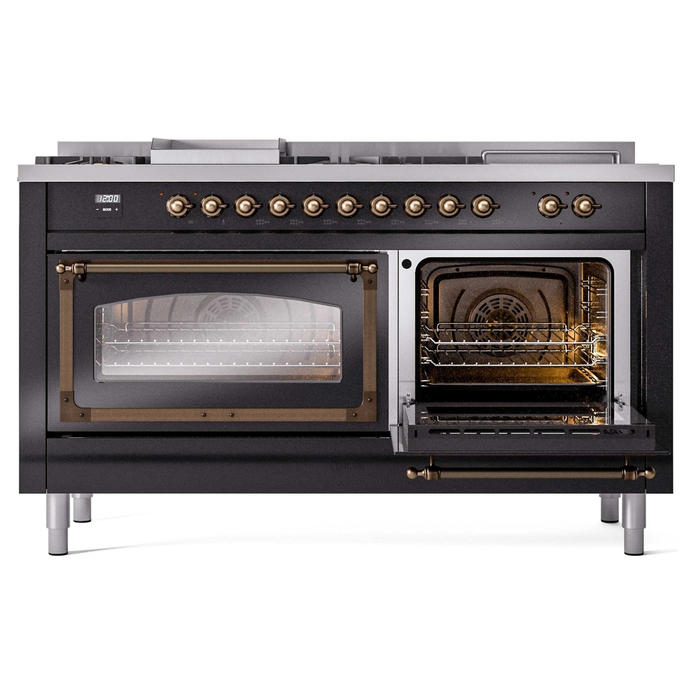 ILVE_UN60FSNMPBKB_Nostalgie_II_60"_Dual_Fuel_Range_side_oven_door_opened