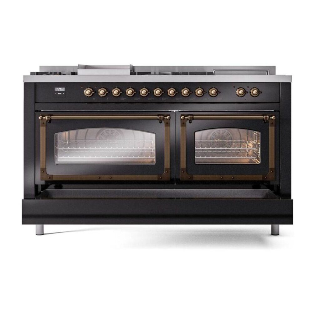 ILVE_UN60FSNMPBKB_Nostalgie_II_60"_Dual_Fuel_Range_drawer_opened