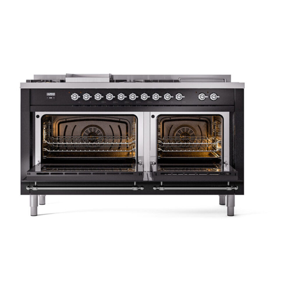 ILVE_UN60FSNMPBKCLP_Nostalgie_II_60"_Dual_Fuel_Range_oven_door_opened