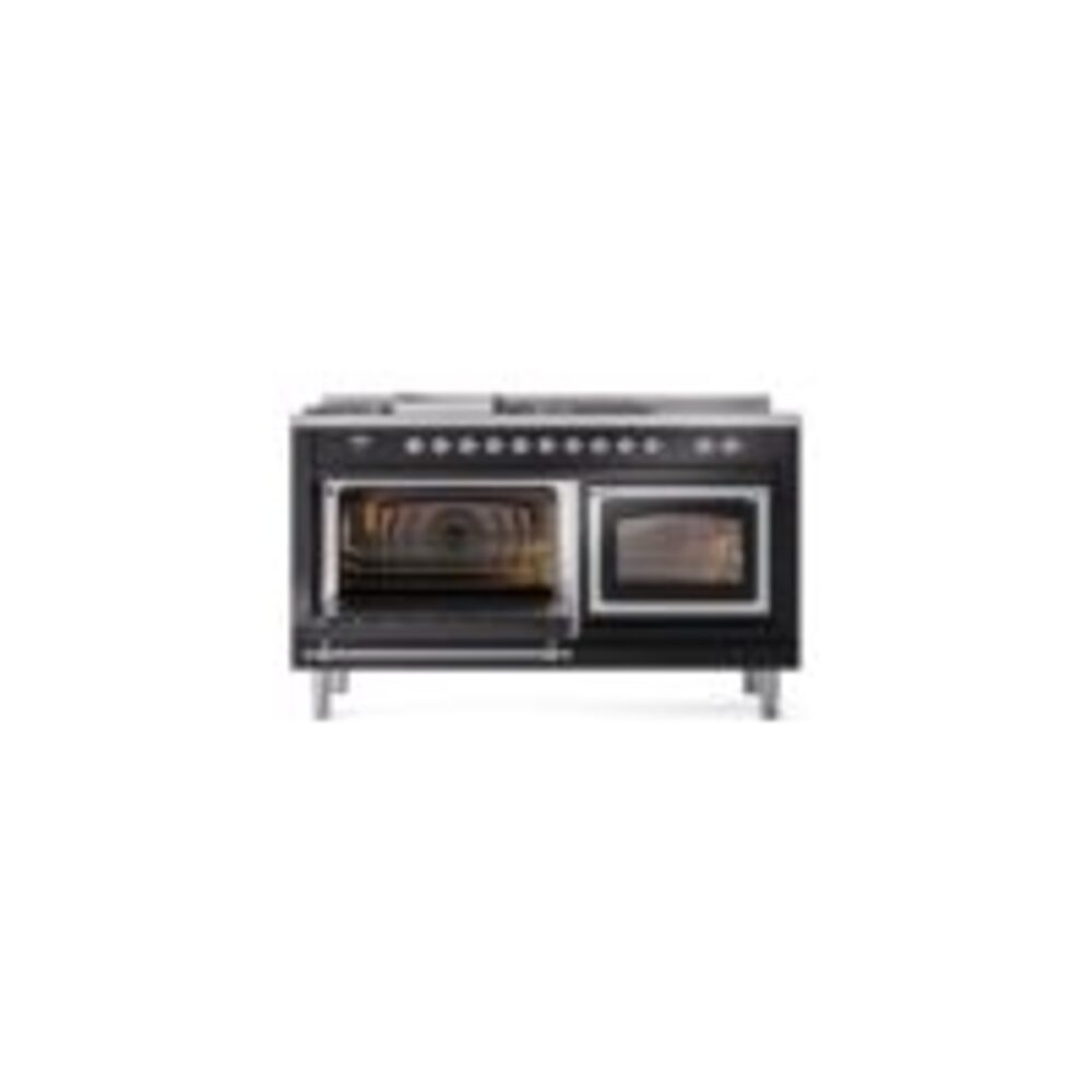 ILVE_UN60FSNMPBKCLP_Nostalgie_II_60"_Dual_Fuel_Range_main_oven_door_opened