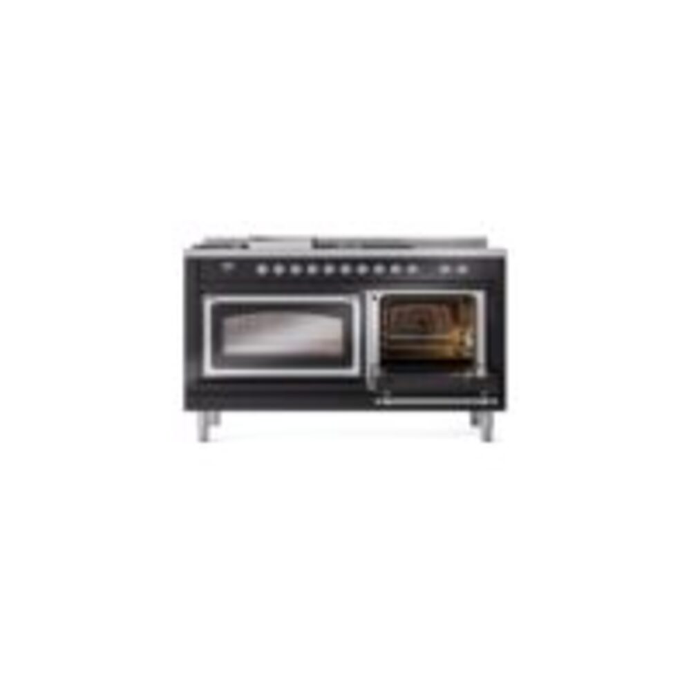 ILVE_UN60FSNMPBKCLP_Nostalgie_II_60"_Dual_Fuel_Range_side_oven_door_opened
